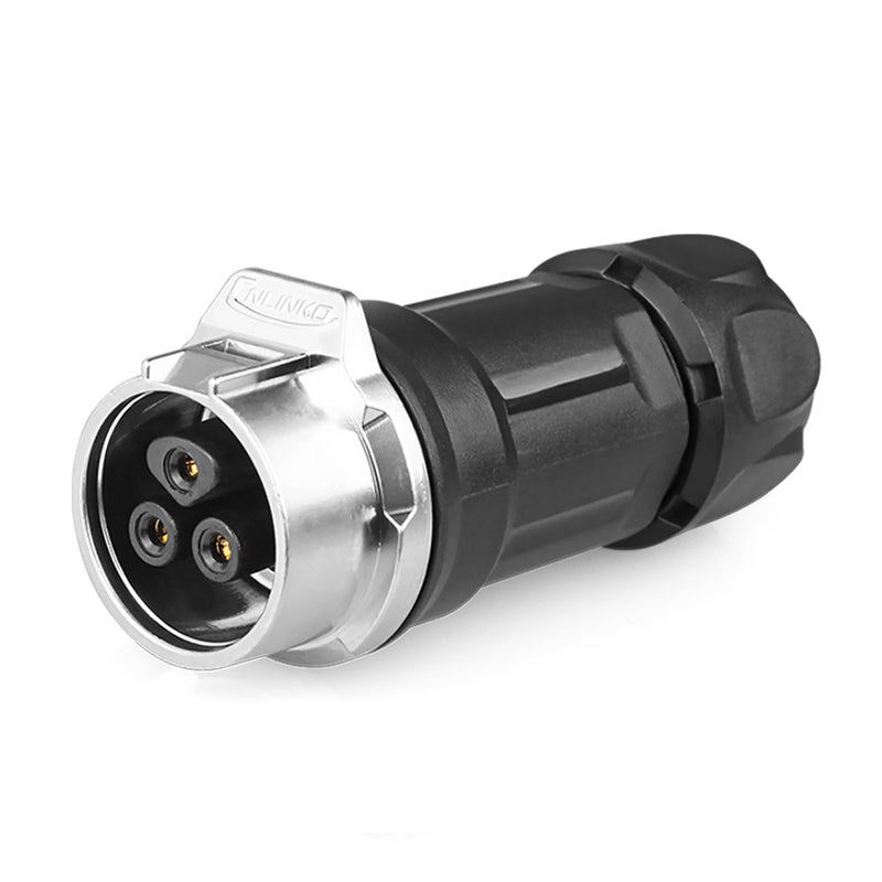 CNLINKO LP-16 3 PIN Industrial Waterproof Connector, IP68 Circular Connector, PBT Plastic Shell Quick Plug Aviation Connector M16 Male Plug and Female Plug (3 Pin） - Image 3